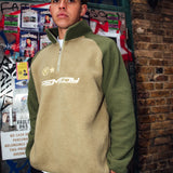 Khaki 2 Tone Sherpa 1/4 Zip