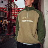 Khaki 2 Tone Sherpa 1/4 Zip