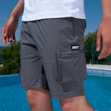 <transcy>Schwarze Tech Cargo-Shorts aus Nylon</transcy>