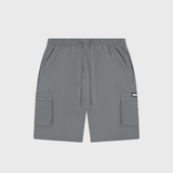 <transcy>Schwarze Tech Cargo-Shorts aus Nylon</transcy>